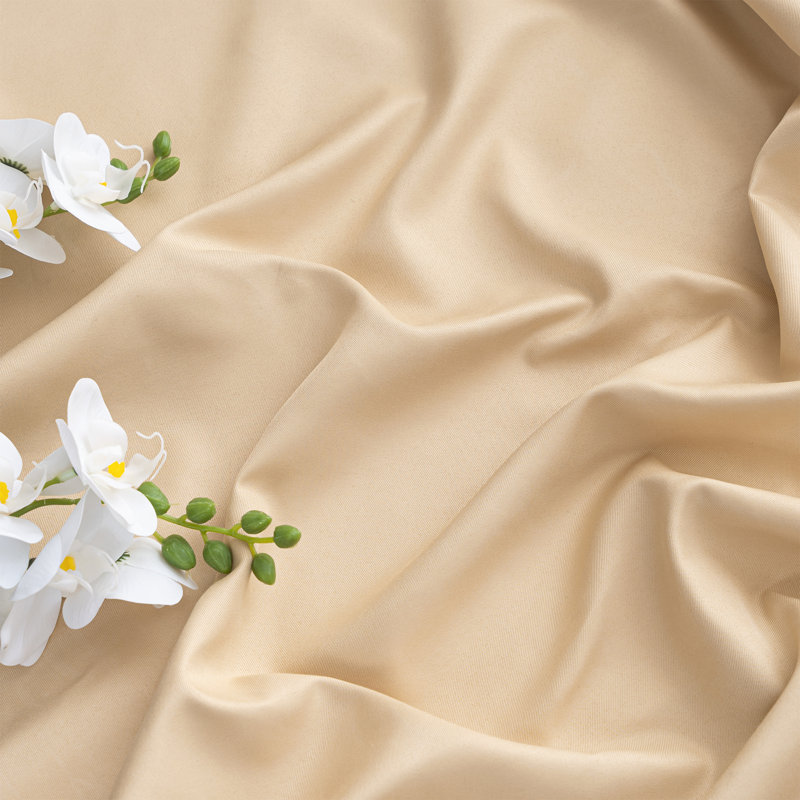 52" W Blackout Polyester Single Curtain Panel, Beige, 52"W x 120"L
