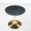 Table de salle à manger de 31,5 po de style Mid-Century pour 2 à 4 personnes avec plateau rond en MDF, table de salle à manger à piédestal, table basse de loisirs, table basse en céramique et panneau de fibres à densité moyenne
