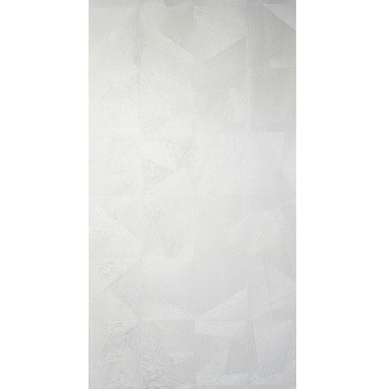 Papier peint abstrait triangles carrés blanc cassé