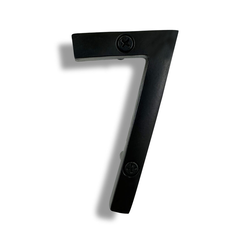 Numéro de maison en métal flottant, 4", Noir, 7