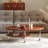 Solid wood coffee table with retro design