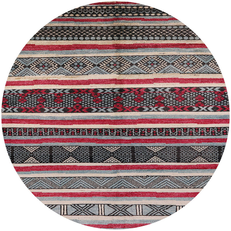 Tapis 100% moderne de style Mid-Century lavable à la machine 749, Rond 4 pi