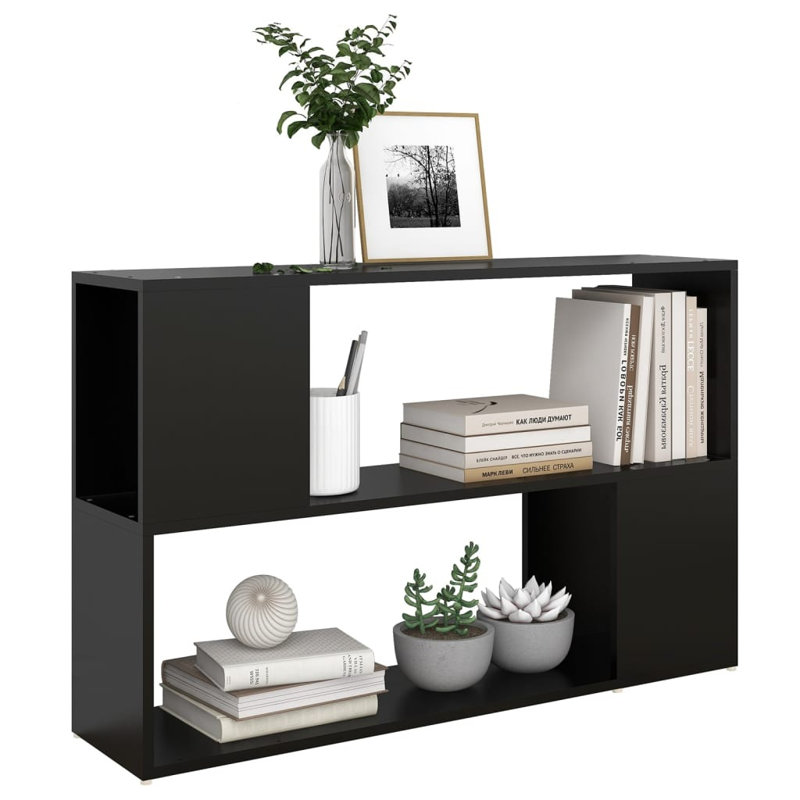 Lajeanne 63cm H Standard Bookcase, 63cm H x 100cm W x 24cm D, Black