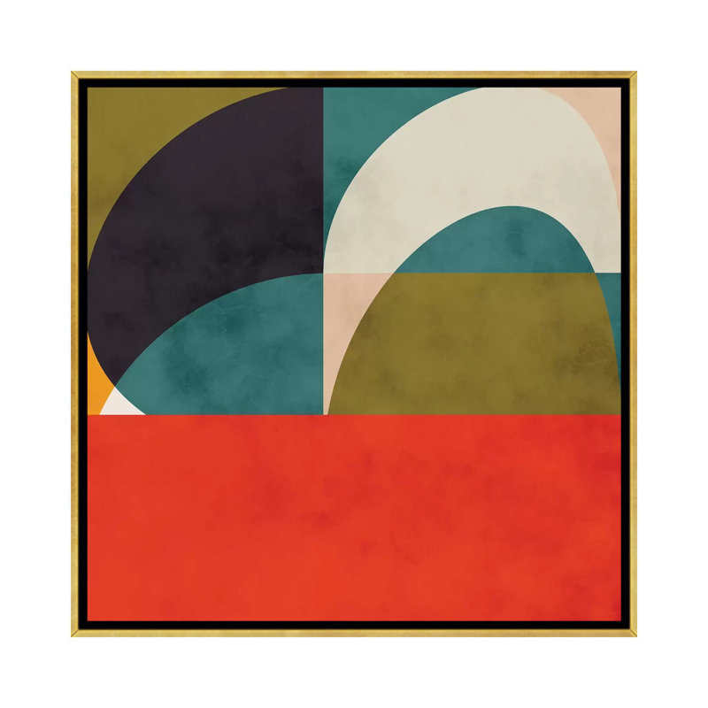 «Geometric Shapes II» par Ana Rut Bré - impression d'art graphique, Toile encadrée d'or, Aucun mat