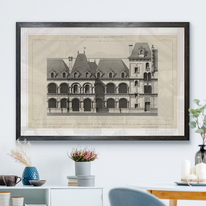 «French Facade I», reproduction d'art encadrée, H 28 po x l 38 po x P 1,3 po, Impression encadrée ébène