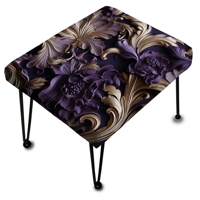 Repose-pieds rectangulaire mauve foncé glamour majestueux