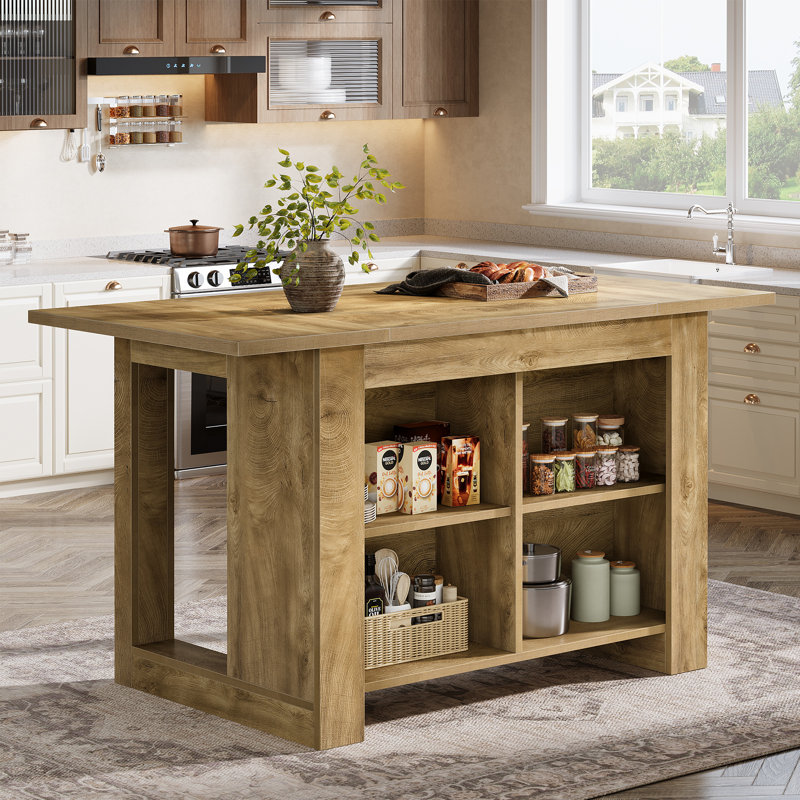 63" Kitchen Island With Storage