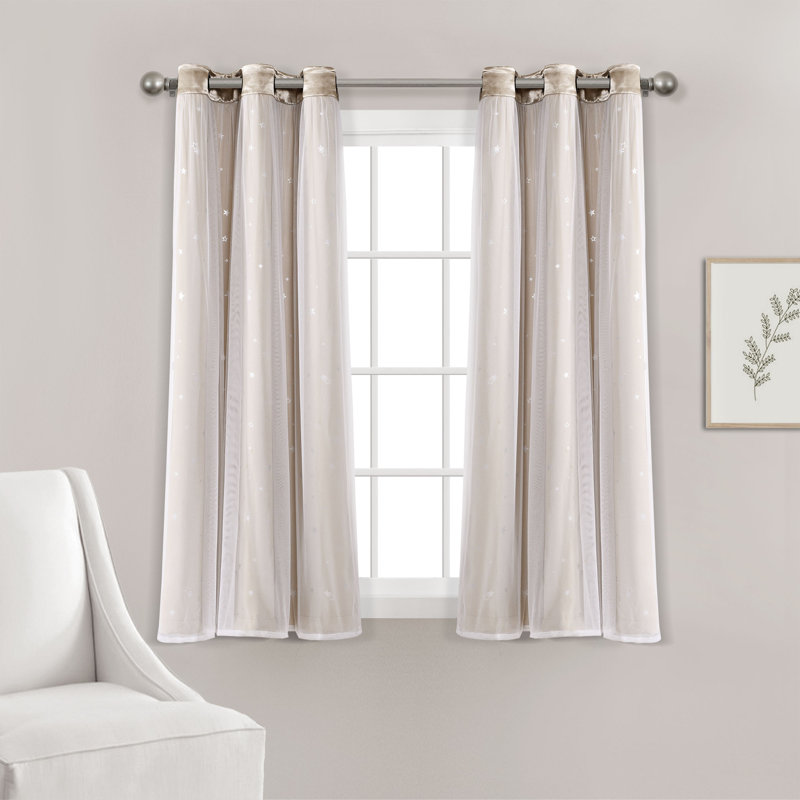 Curtain Pair, 38" W x 63" L, Beige