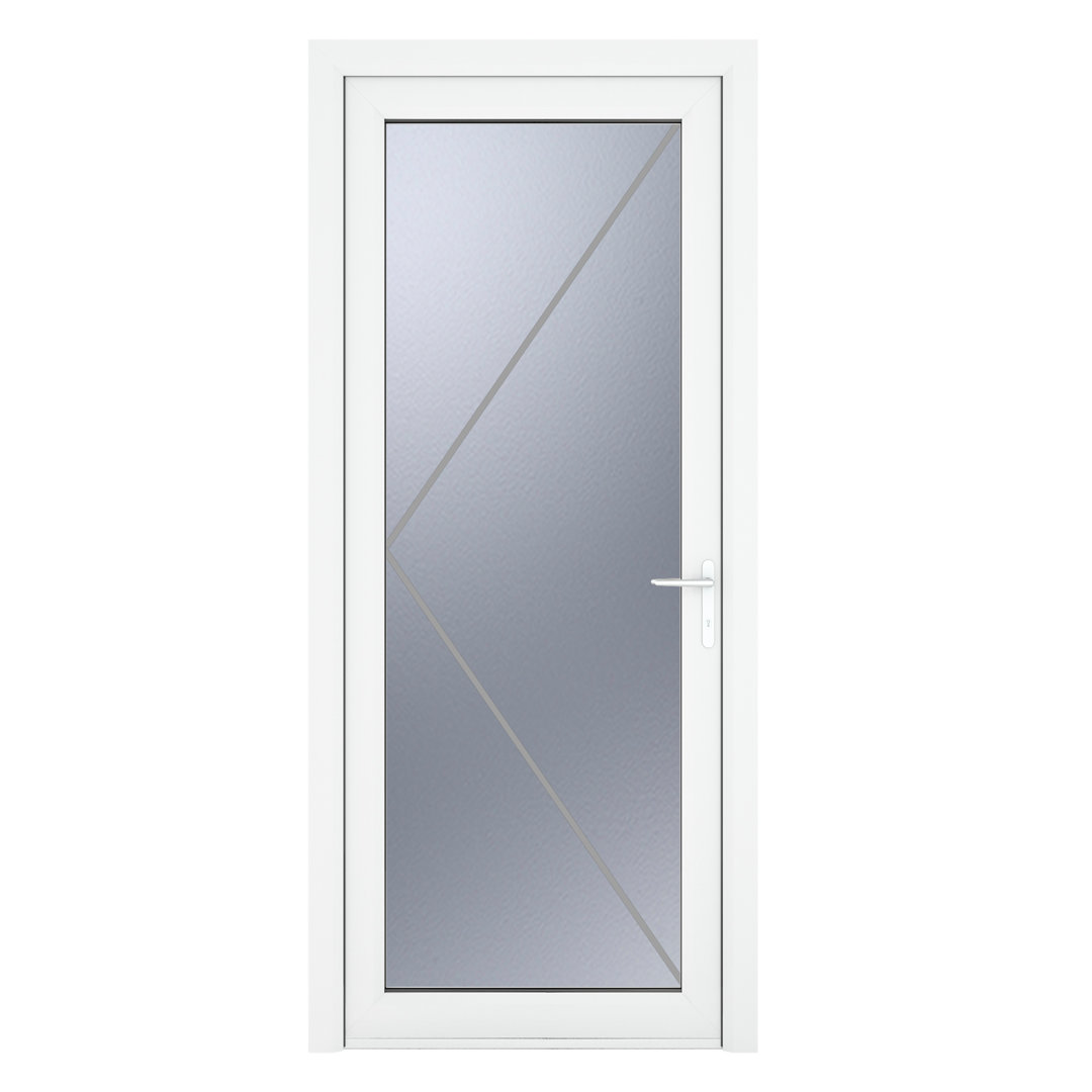 Crystal uPVC Obscure Single Door - Left Hand Open - 920mm x 2090mm - White Glazing - Image 4