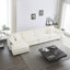 Salon modulaire en forme de U, canapé modulaire 5 places avec assise haute en chenille blanche
