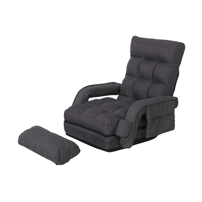 Trule Reclining Ergonomic Floor Game Chair with Footrest, Charcoal