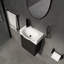 Meuble-lavabo de salle de bain 16 po pour petite salle de bain, céramique moderne noire et armoire, espace facile à nettoyer-778139347