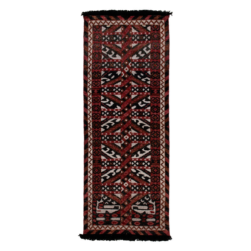 Burano Kilim Wool Geometric Area Rug, Runner 3' x 10'
