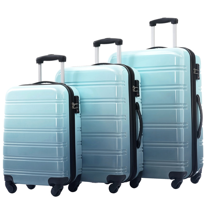 Valise extensible 3 pièces à roulettes Hardshell avec roulettes pivotantes et verrou TSA léger