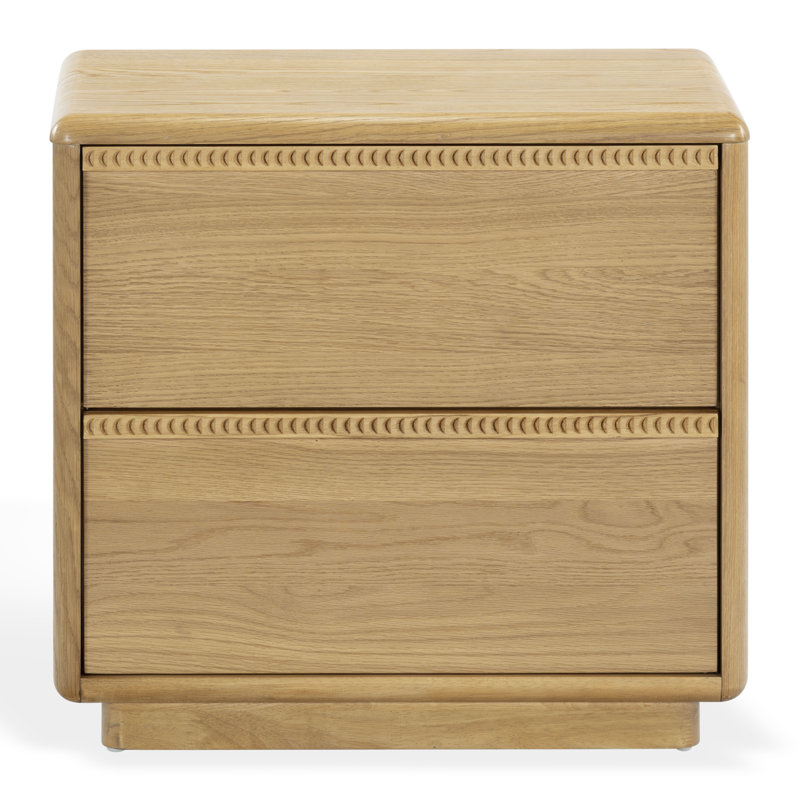 Table de chevet 2 tiroirs Alanna, Brown Oak