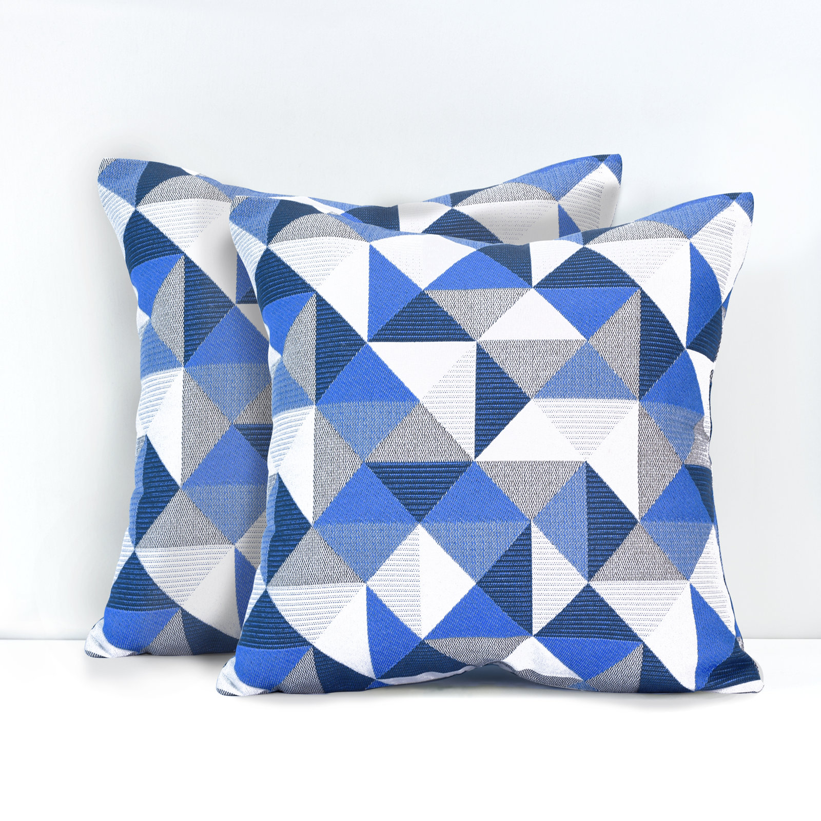 Pacifica Geometric Indoor/Outdoor Throw Pillow, Ruskin Blue, 18" x 18"