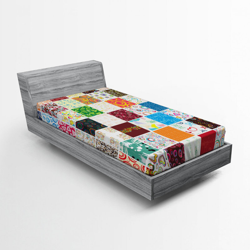Microfiber Patchwork Fitted Sheet, Twin XL Fitted Sheet