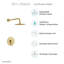 Ivy Single-Handle 1 Spray 8" Wall Mounted Fixed Shower Head (Valve Included)-88248705