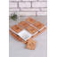 Ensemble de 7 bols élégants avec plateau en bois, 12,6 po x 8,7 po x 2,8 po | 100% porcelaine, parfait pour servir et recevoir | Ne va pas au lave-vaisselle ni au micro-ondes, idéal pour les repas et les réunions à la maison élégants