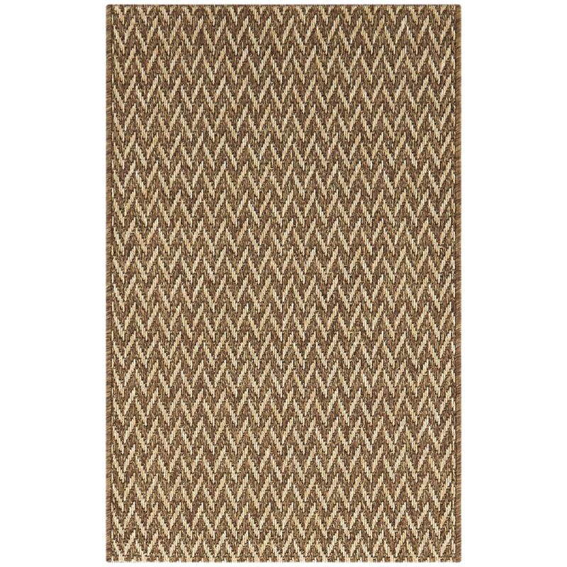 Tapis intérieur / extérieur noir / brun Byrne, Rectangle 5 pi 3 po x 6 pi 11 po