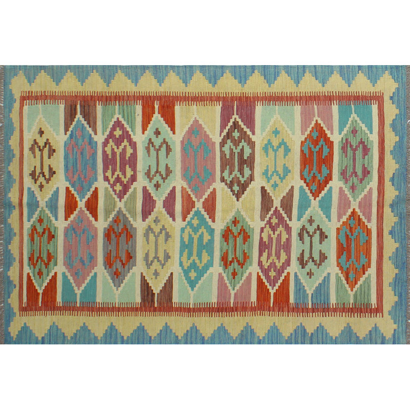 Tapis unique bleu 4 pi 2 po x 6 pi 1 po Celese