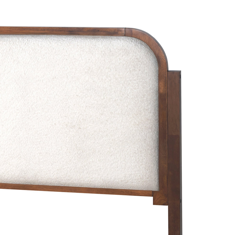 Gosman Wood Queen Platform Bed, Walnut/White, White