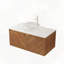 Meuble-lavabo flottant avec lavabo, portes à double fermeture en douceur et plateau en pierre frittée-491423287