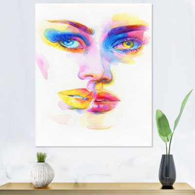 Baiser de mannequins avec maquillage vif - Art mural sur toile glam
