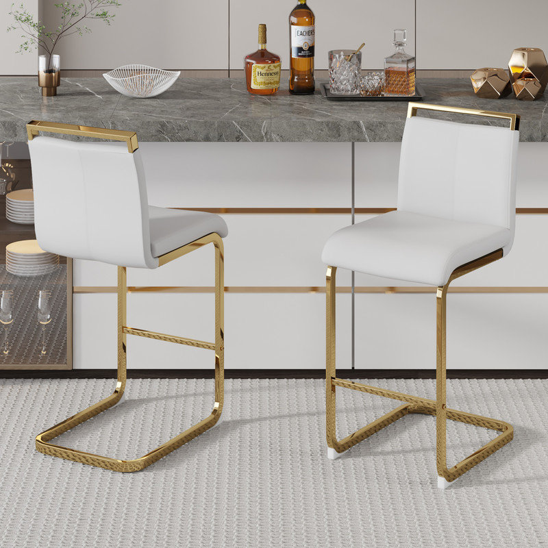  Jeileen 25'' Counter Stool (Set of 2), White