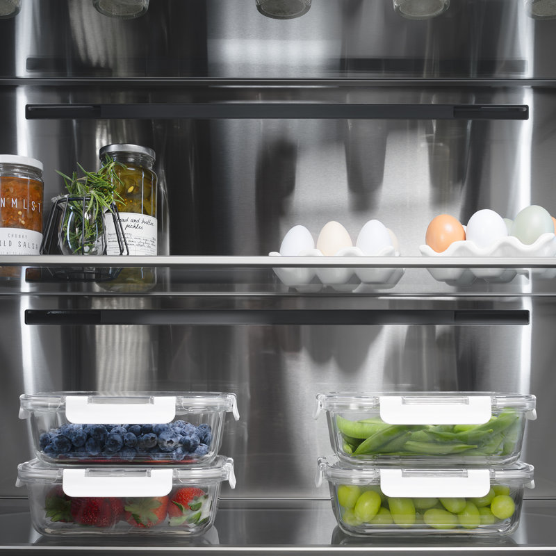 ZLINE 36 in. French Door Built-In Refrigerator in DuraSnow Steel with Stainless Steel Interior, Multicolored