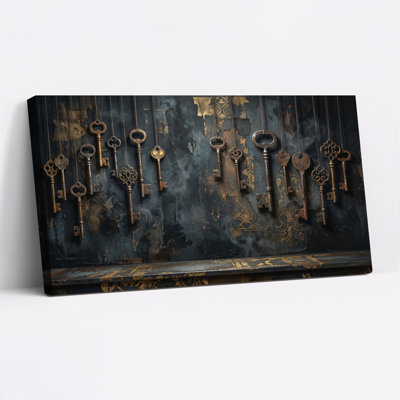 Ensemble de 1 tableau sur toile « Clés vintage »