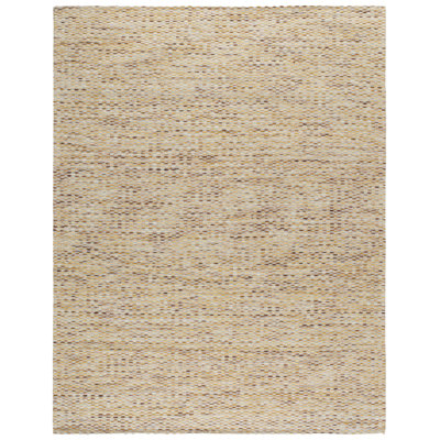 Alois Geometric Hand-Woven Flatweave Area Rug in Yellow/Ivory