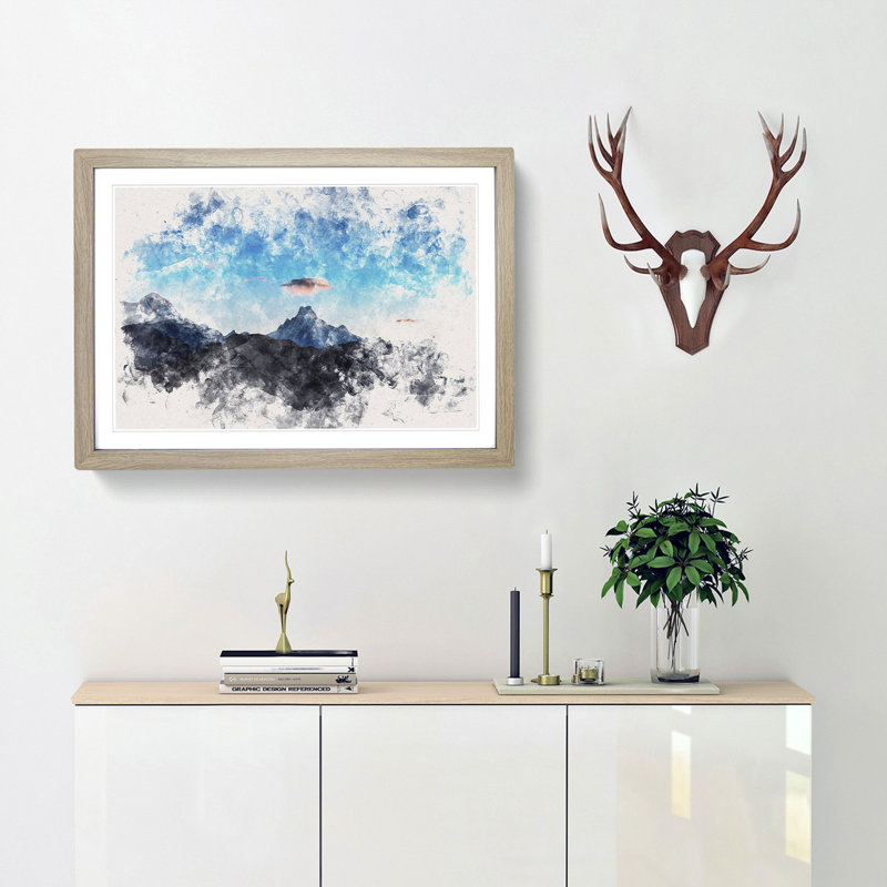 Fishtail Mountain Nepal - Picture Frame Painting Print, Oak Framed, 45cm H x 63cm W x 2cm D