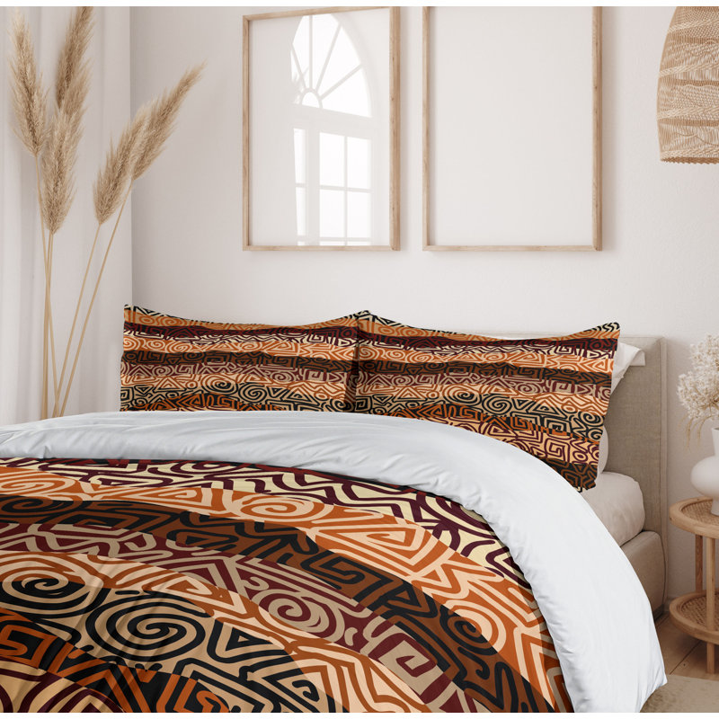 Queen Size Ethnic Pattern Microfiber Duvet Cover Set