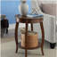 Table d'appoint en noyer avec tablette inférieure, table d'appoint classique avec rangement ouvert-1170164586