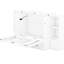 Grand lit avec accessoires pour tablettes, tiroirs et tablettes de rangement