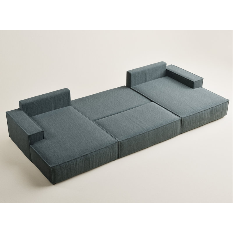 6 Seater Reclining Corner Sofa , Blue