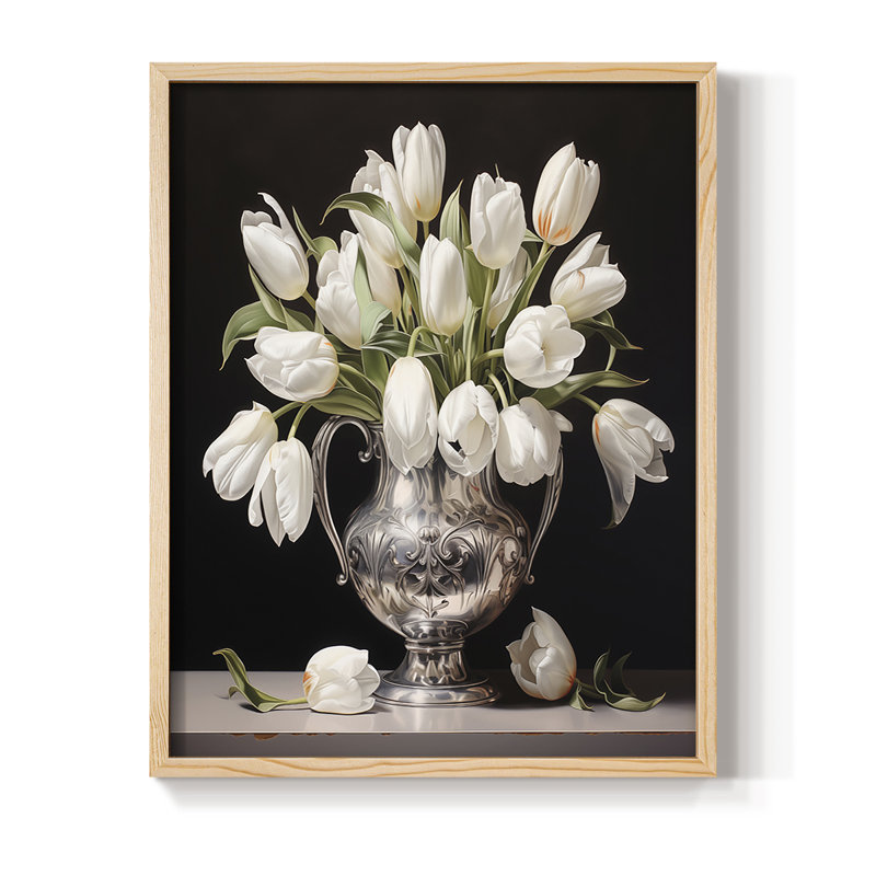 Reproduction encadrée FLORAL Series DCCIVV - bois massif, Naturel, H 11 po x l 9 po
