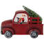 Père Noël en camion rétro rouge avec arbre de Noël en forme de DEL 9 po