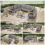 Grey Outdoor Patio Backyard Furniture Garden Lounge Set With Glass Coffee Table