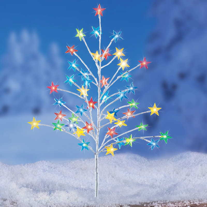 Solar Powered Multicolor Star Tree Stake with 40 LED Lights