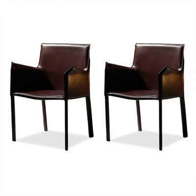 Chaise d'appoint à dossier rouge rouge (ensemble de 2)