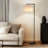 Montage Modern 60 in. Unique Standing Mid Century Modern Floor Lamp with Fabric Drum Shade - LED Bul-266565201-183064420