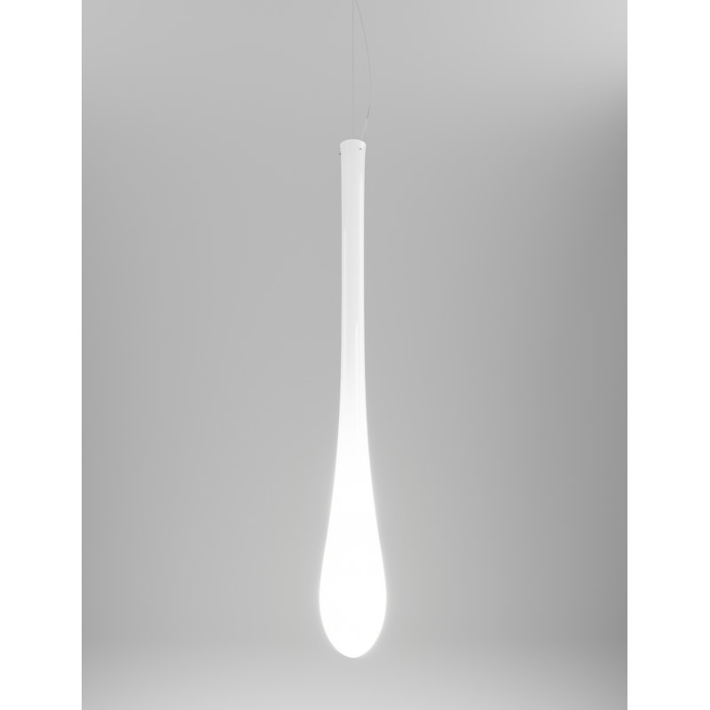 Lacrima Suspension G White Glossy Satin Nickel E26 Ul, No, 118" H x 7" W x 7" D, Does Not Apply