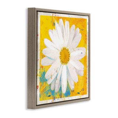 Marguerite de Violet sur cadre flottant jaune, design par Porter Hastings