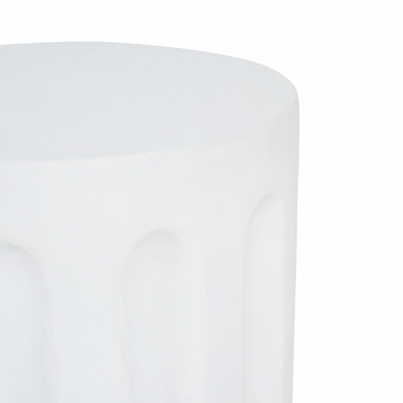 Table d'appoint d'extérieur en béton blanc