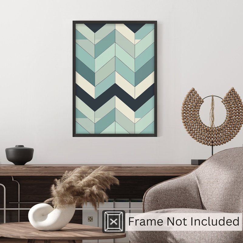 Abstract Chevron Pattern III Retro Unframed Art Print
