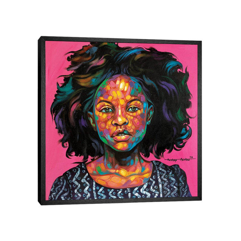 Omotoke by Akintayo Akintobi - Painting on Canvas, Black Framed, 66.04cm H x 66.04cm W x 3.81cm D