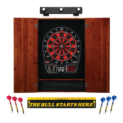 Electronic Dartboard and Cabinet Set with Darts