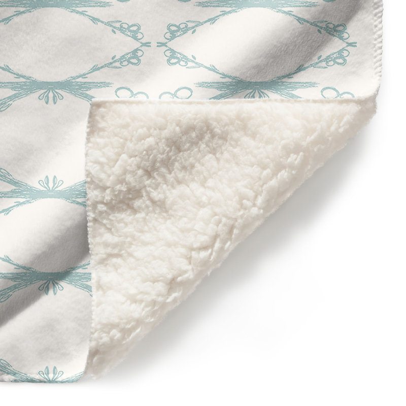 Couverture sherpa blanc doux brindilles, l 51 po x L 60 po